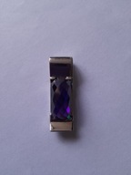 Stary srebrny wisior z fioletowym kamieniem