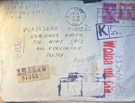 Koperta stempel Chicago do Kamionka Wielka Władysław Kurdziel