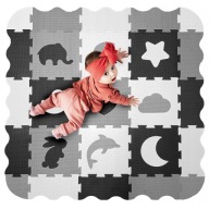 MATA PIANKOWA PUZZLE DLA NIEMOWLĄT DZIECI GRUBA DUŻA EDUKACYJNA 34 ELEMENTY