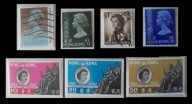 Chiny (Hong Kong) - Zestaw 7 znaczków z QE II, cz. i kas. z lat 1961/88