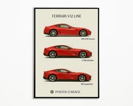 PLAKAT FERRARI V12 LINE IDEALNY NA PREZENT OBRAZ NA ŚCIANE A3