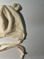 Beżowa czapeczka niemowlęca 100% WEŁNA MERINO | naturalna | 44 cm