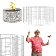 PALENISKO OGRODOWE GABIONOWE 100CM DUŻE ŻELAZO GALWANIZOWANE DO OGRODU