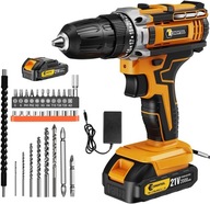 Zestaw wkrętarek/wiertarek akumulatorowych 21v, 2000 mah, 45nm, 30 sztuk