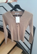 Bluzka dzianinowa prązek beżowa MAY Uni