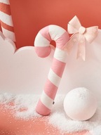 LASKA CUKROWA PODUSZKA DEKORACYJNA BIAŁO-RÓŻOWA PIĘKNA OZDOBA NA ŚWIĘTA HIT