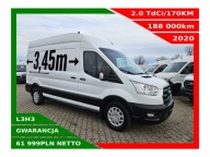 FORD TRANSIT L3H3 2.0 TDCI/131KM KLIMATYZACJA TEMPOMAT CZUJNIKI KAMERA