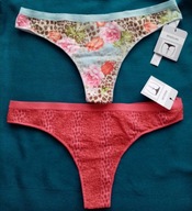 Brazyliany stringi Tezenis bawełna cętki panterka leo rozm.M zestaw -2 szt