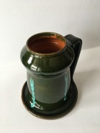 Artystyczny ręcznie robiony ceramiczny wazon Vintage z okresu PRL