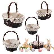 KOSZYCZEK UNIWERSALNY WIKLINA BRĄZOWY OWALNY 25X20X25 WIELKANOCNY MATERIAŁ