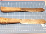 stary noże ostrza stal węglowa J.DIRLAM & SOHNE SOLINGEN GUSSTAHL 2szt