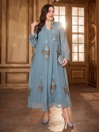 Hit !_NOWA luksusowa WYSMUKLAJĄCA sukienka maxi_HAFTY 3D+cekiny_halka_48/50