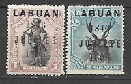 Labuan 1x U654 fauna jeleń wojownik MH VF 35funtów 2c-NG