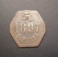 Psi numerek/żeton Warszawa 1897 r.