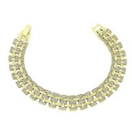 83411 BRANSOLETKA 14K POZŁACANA 19 CM 12 MM elegancka z cyrkoniami