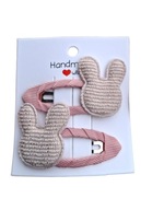 Spinki dla niemowląt dziewczynek zajączki 2 szt. handmade