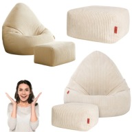 PUFA BEŻOWA WOREK SAKO DO SIEDZENIA SIEDZISKO PODNÓŻEK DO POKOJU WELUROWA