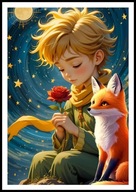 A2 OBRAZ PLAKAT MAŁY KSIĄŻĘ ANTOINE DE SAINT-EXUPERY MAŁY KSIĄŻĘ LIS RÓŻA