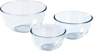 Pyrex zestaw 3 szt misek szklanych 0,5L 1L 2L miski kuchenne borokrzemowe