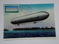 Sterowiec Zeppelin nad Jeziorem Bodeńskim w 1900 r - pocztówka