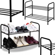 SZAFKA NA BUTY DO PRZEDPOKOJU METALOWA CZARNA STOJAK PÓŁKA ORGANIZER