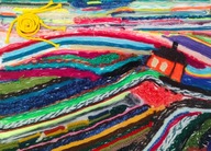 WOŚP Kołobrzeg - obrazy "włóczką" malowane