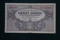 Banknot Czechosłowacja 10 Koron 1927 seria S.N 208 !!!