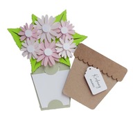 Ręcznie Robiona Kartka STOKROTKI – Na Urodziny / Dzień Matki