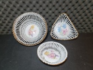 KOSZYK AŻUROWY PORCELANOWY REGENT CROWN 3 SZT