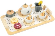 DREWNINAY ZESTAW DO HERBATY DLA DZIECI KINDERPLAY AKCESORIA + TACA