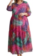 Sukienka boho na wesele ciekawy wzór r. 50