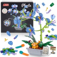 Klocki Konstrukcyjne Kwiat Storczyk Blue w Doniczce 581 el. dla dzieci