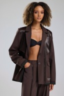 TW3 komplet garnitur design czekoladowy TW-3 spodnie marynarka oversize