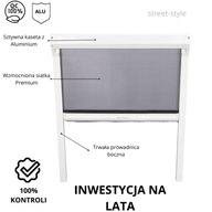 Moskitiera Okienna ROLOWANA Biała 134x155cm Jakość Premium Aluminium TRWAŁA