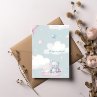 KARTKA okolicznościowa dziecięca 14,8x21cm Witaj na świecie