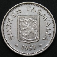 Finlandia 100 markkaa marek 1957 - drzewa - srebro