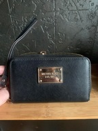 MICHAEL KORS PORTFEL ZAMKI ZIP CZARNY LOGOWANY