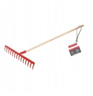 GRABIE METALOWE OGRODOWE DO LIŚCI DO TRAWY 18 ZĘBÓW DREWNIANY TRZON 150cm