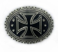 owalna sprzączka / klamra na pas pasek Rycerski Krzyż Żelazny / Maltański