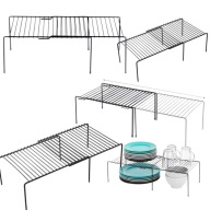 PÓŁKA KUCHENNA NA BLAT REGULOWANA METALOWA CZARNA ORGANIZER ROZSUWANA
