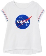 Bluzka T-shirt NASA girl - 152*biel