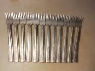 stare aluminiowe widelce z PRL-u FWM STOJADŁA FABRYKA WYROBÓW 12 sztuk