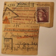 WARSZAWA - Warschau C 1 - WARSZAWA 1942 ROK, STARA CIEKAWOSTKA + 6 ZNACZKÓW