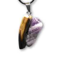 Wisiorek ametyst i akacja - handmade, pirografia, prezent, dla niej kobiety