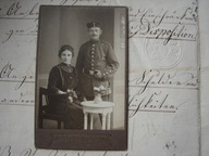 Glatz / Kłodzko - żołnierz piechoty , stare zdjęcie CDV - klamra, bagnet