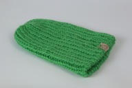 Wełniana czapka Eskimo-rękodzieło, S, neonowa zieleń, ciepła, gruba