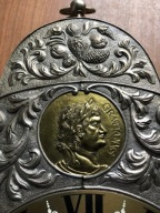 Duży zegar ścienny vintage – rękodzieło artystyczne, unikat z lat 80./90.