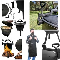KOCIOŁEK ŻELIWNY GARNEK MYŚLIWSKI WĘGIERSKI PIECZONKI 10L NA OGNISKO GRILL