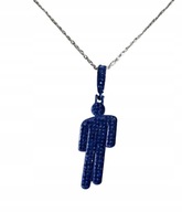 Naszyjnik wisiorek chain Billie Eilish bad guy niebieski prezent