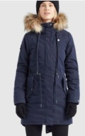 KHUJO CODISH KURTKA DAMSKA MARKOWA LOGOWANA PARKA KAPTUR GRANATOWA ZIMA XL